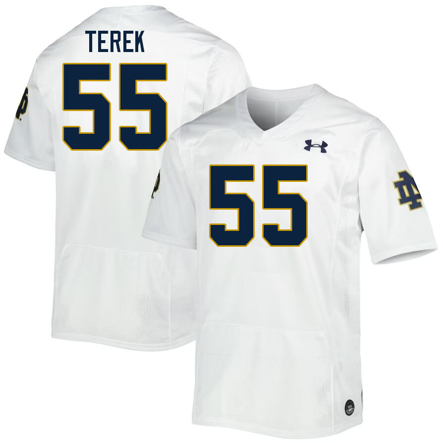 Men #55 Christopher Terek Notre Dame Fighting Irish College Football Jerseys Stitched-White